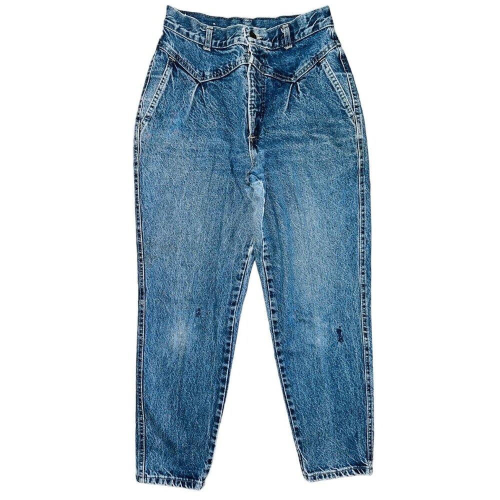 A1 Vintage Chic Jeans Denim 1980s Size 0 2 Made in USA High Rise Mom Pockets